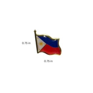 2pcs Philippine flag pin - 0.75 in x 0.75 in