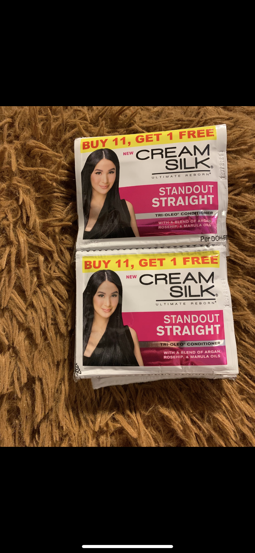 Cream Silk Conditioner Standout Straight Hair Reborn Conditioner. 12 sachets