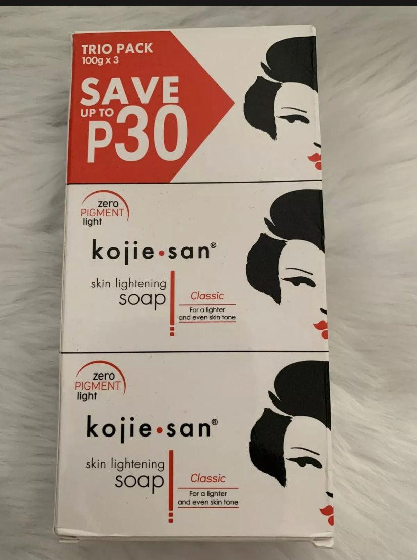 Kojie San Skin Lightening Soap Kojic Acid (Pack Of 3Bars x 100g)